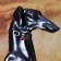 A collar with round rhinestones, 28 x 1 cm, Osh 21-25 cm, arts. The skin, black