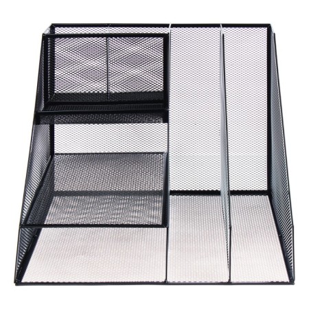 Stand for stationery, 7 departments, mesh, metal, black-2