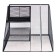 Stand for stationery, 7 departments, mesh, metal, black