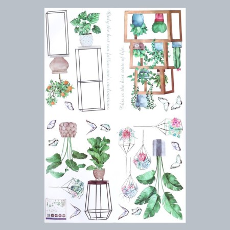 Sticker Plastic Interior color "indoor plants and florariums" 60x90 cm-1