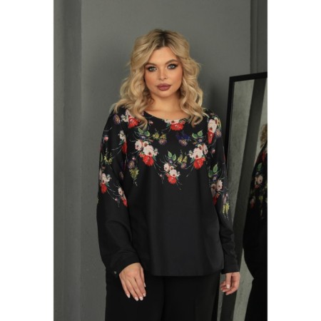 Female blouse, size 56, black color-4