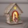 Christmas tree toy "House with a snowman", from batteries, a glow of warm white
