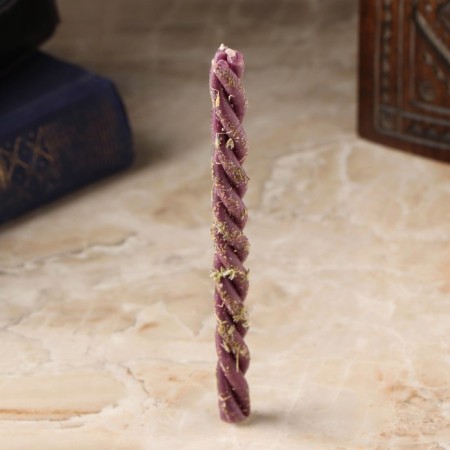 Candle-scruff "from fear and stress", lavender, 16x1.2 cm, purple-1