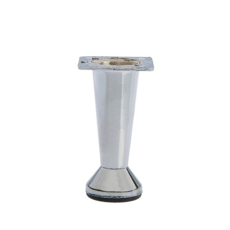 Furniture support, adjustable, cone -shaped, h = 80 mm, chromium color