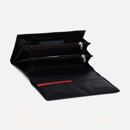 Women's wallet on magnets, black color-2