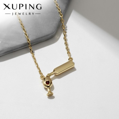 Pendant Xuping wine with a glass, color gold, 40 cm