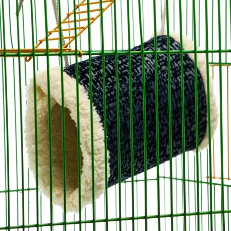 Suspended fur tunnel for rodents, 19 x 12 x 13 cm, blue-3