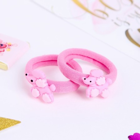 Hair gum "Pixie" (set 2 pieces) pink-1