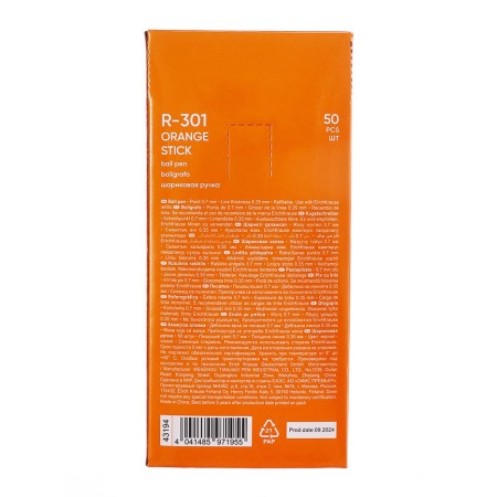 Ballic handle Erichkrause R-301 Orange Stick, node 0.7 mm, blue ink, letter line 2000 meters, barcode on the handle-15