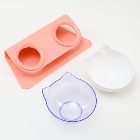 Plastic bowls on a pink stand are 27.5 x 14 x 15 cm transparent/white-4