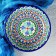 Plate of the Rishtan ceramics "Flowers", 22 cm, blue
