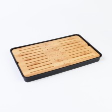 Traine for the tea ceremony, 42.5 x 25.5 x 4 cm, black tray