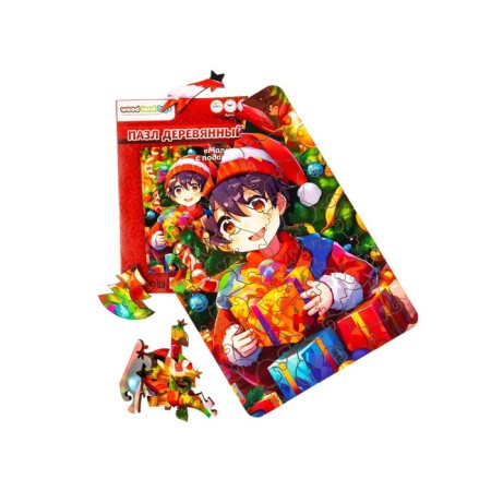 Puzzle "Boy with gifts", 20x14cm, 52 children.-3