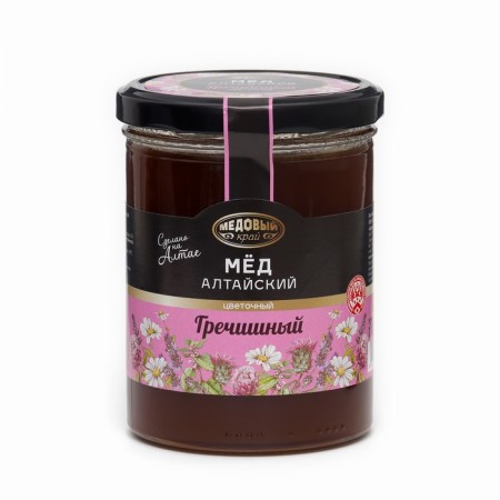 Altai buckwheat, natural flower honey, 500 g