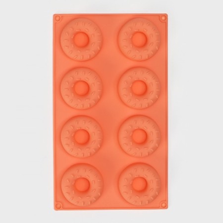 The form for baking the share “Sweets. Polo with sesame seeds”, silicone, 28.5 × 17 cm, 8 cells (D = 6.3 cm), Mix color-3