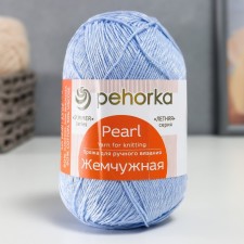 Пряжа "Жемчужная" 50% хлопок, 50% вискоза 425м/100гр (60-Св.голубой)