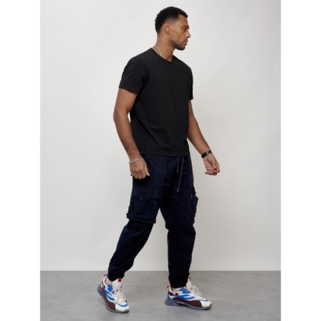 Cargo jeans men, size 54, dark blue color-8