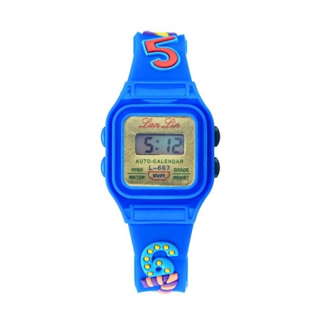 Watch of Electronic children's "numbers", 3 x 3 cm, length 20 cm, blue