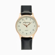 Men's watch male Bolingdun, D = 4 cm, eco -leather, black