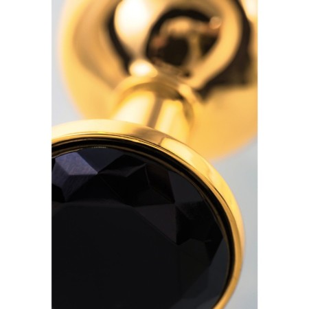 Anal plug Metal by Toyfa, golden, with a black crystal, 7.5 cm, d = 3 cm-5