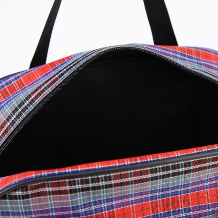 Lightning bag, with an increase, external pocket, blue/red color-4