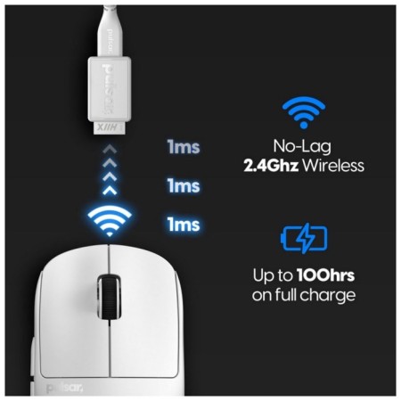 Game mouse Pulsar X2 H Wireless Size 2 White-3