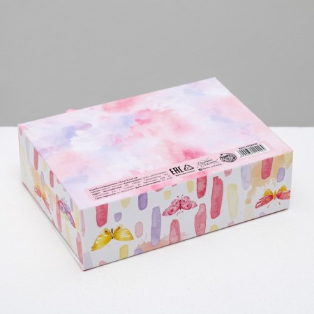 Gift folding box, packaging, “pleasant moments”, 16.5 x 12.5 x 5 cm, without tape-1