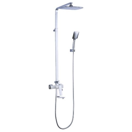 Lemark Allegro LM5962CW bath mixer, with the upper shower watering can, chromium color, white