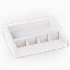 Box for 4 sweets and chocolate with cells 