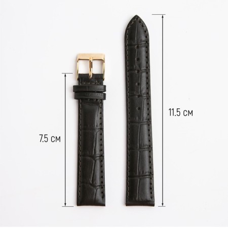 Watch strap, male, 18mm, harness 85 mm, larynx 125 mm, genuine leather, elongated-1