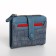Women's wallet on the button, blue color