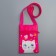 Gift set for the girl "cat", bag, brooch, raspberry color