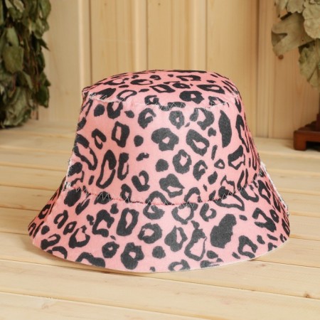 Panam hat for a bath with a print "Pink leopard"