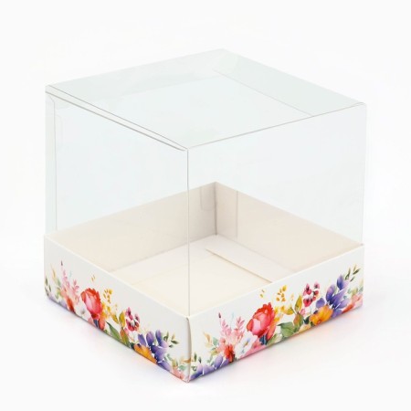 Box for confectionery "Flower Polyana", 10 x 10 x 10 cm-1