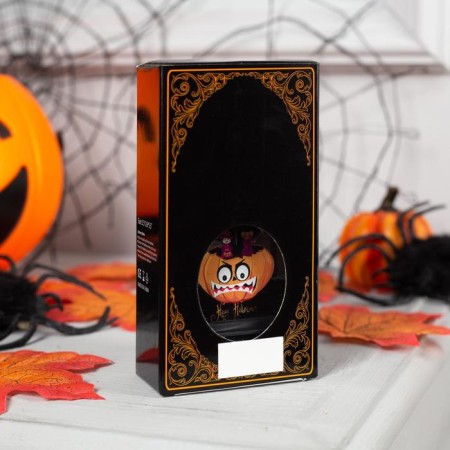 LED figure "Lantern with pumpkin" 7 × 12.5 × 4 cm, plastic, batteries AG13x3, glow warm white-4