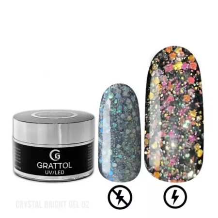 Grattol Crystal Bright No. 02, 15 ml modeling gel