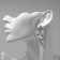 Earrings with the removable element "Transformer" Clover-heart, white-beige color in silver