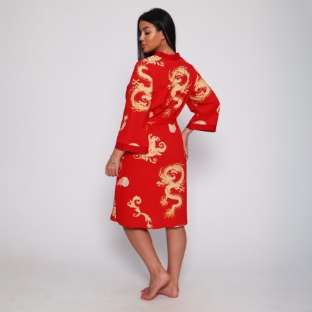 Female set (robe/shirt), red color, size 50-2