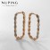 Earrings with rhinestones Xuping interweaving, pigtail, white color in pink gold