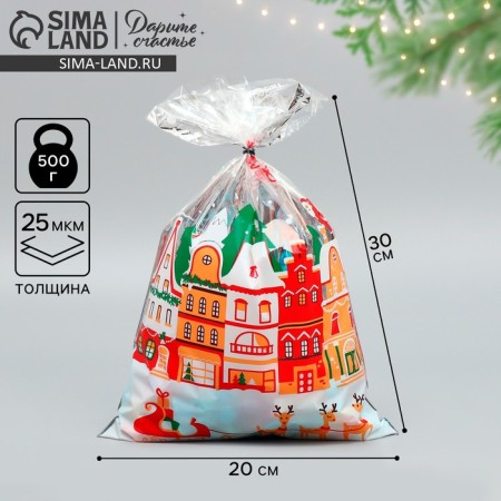 Plastic package "Happy holiday", 20 x 30 cm, new year