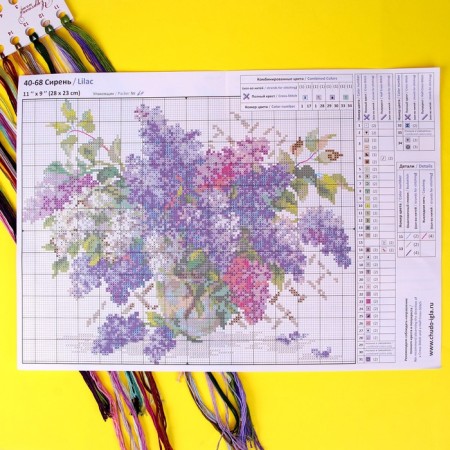 Set for embroidery with a cross "Lilac" 28 x 23 cm-6