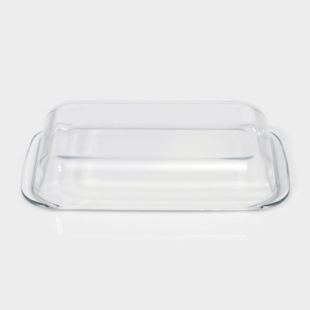 Form for baking and baking of heat -resistant glass rectangular fuel shares, 1 l, 25.7 × 14.5 × 4.7 cm-3