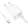 Network charger Hoco C98A, 1 USB, 18 W, QC, Type -C cable - USB, 1 m, white