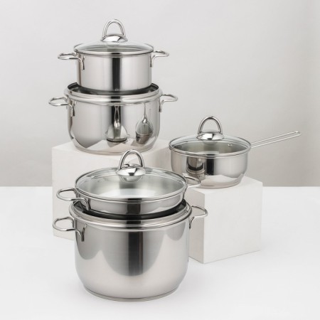 Set of dishes "Classics-Prim", 5 objects: 4 pots 1/1.75/3/5 l, pan 1 l, capsule, cover