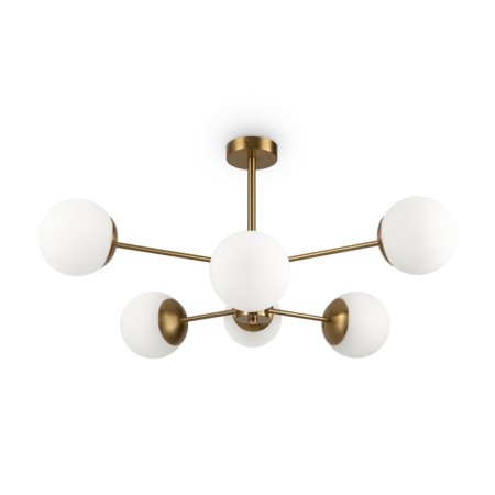 Suspended lamp 60W, 6he27, 40x79 cm, brass-2