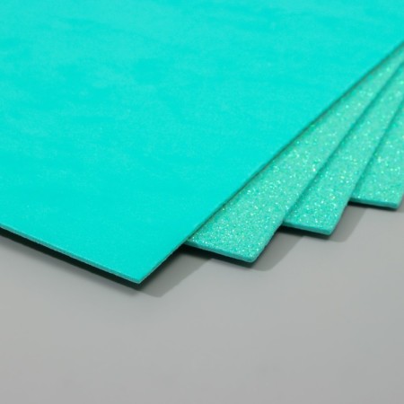 A set of glitter foamiran (5 sheets) 2 mm, 20x30 cm, mint-2