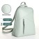 City backpack made of artificial leather with lightning, green color