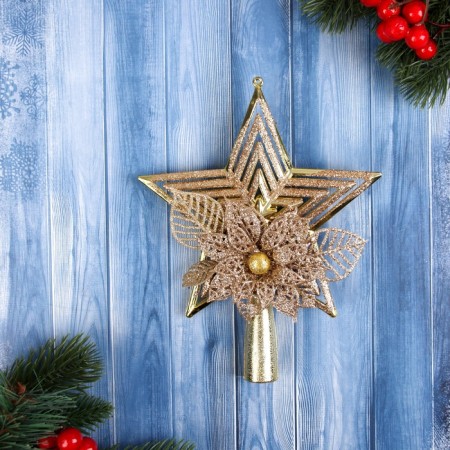 Tip "Star stripes volume of flower" 18x14 cm, gold