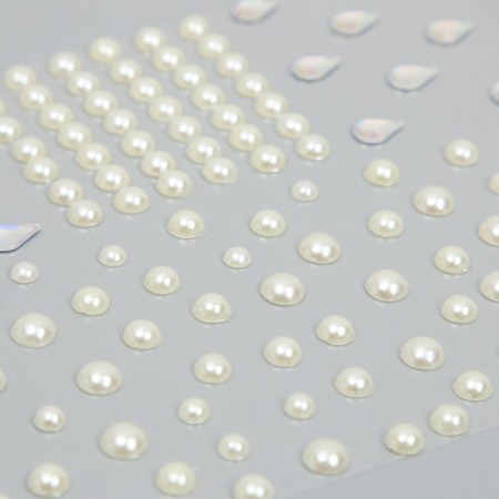 Sticker of the rhinestone plastic "Pearls and drops" 12x10 cm-2