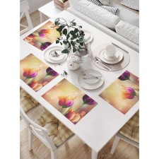 A set of napkins for setting the table “Morning with tulips”, rectangular, size 32x46 cm, 4 pcs